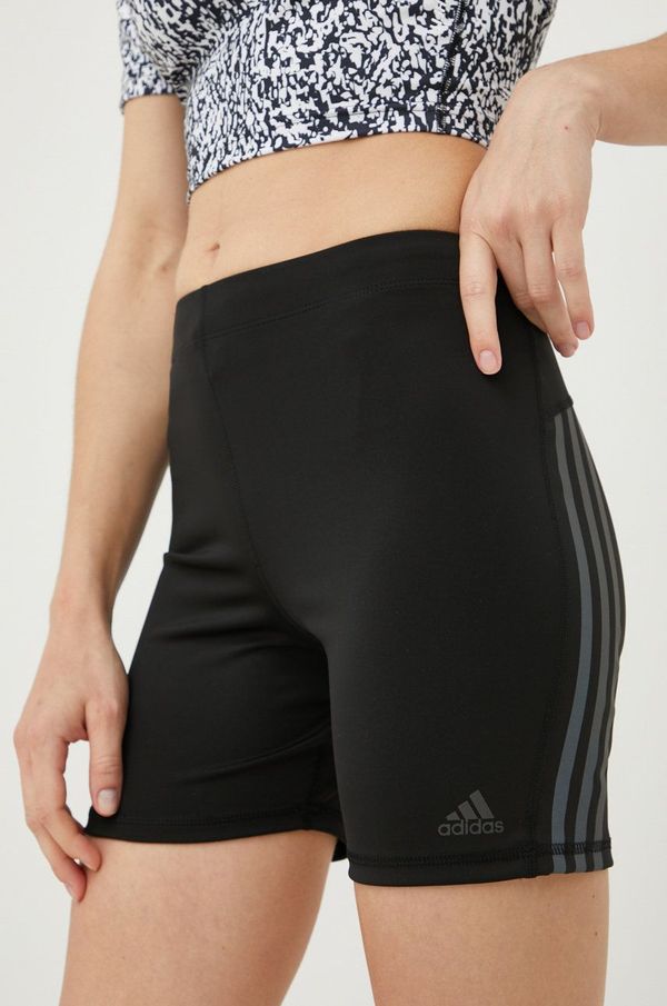 adidas Performance Kratke hlače za trčanje adidas Performance Run Icons za žene, boja: crna, s tiskom, visoki struk