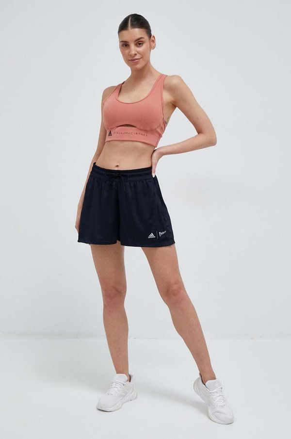 adidas Performance Kratke hlače za trčanje adidas Performance x Parley boja: tamno plava, glatki materijal, visoki struk