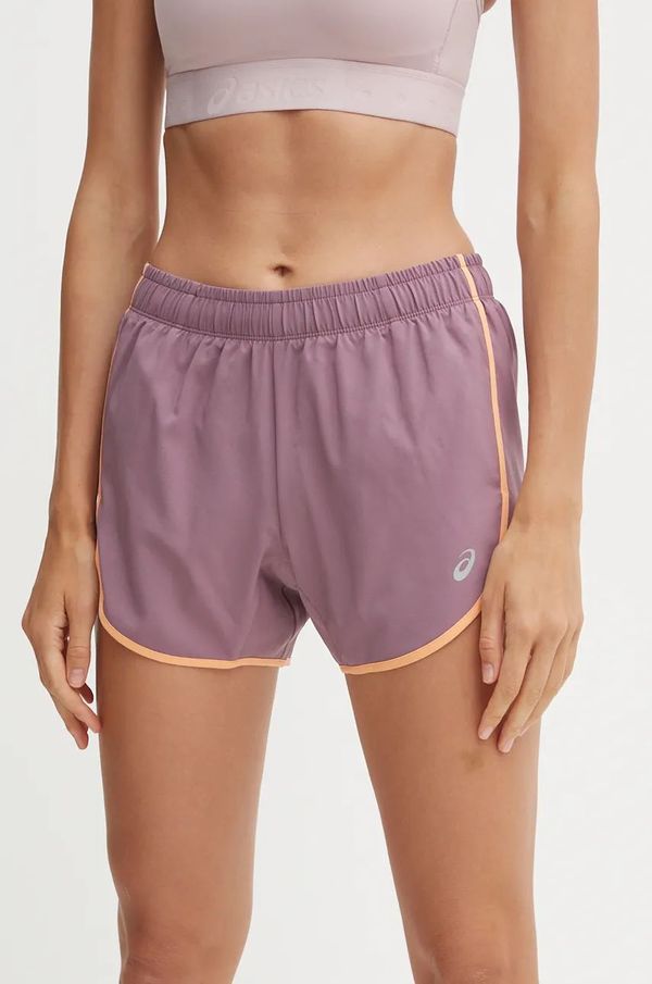 Asics Kratke hlače za trčanje Asics Icon boja: ružičasta, s uzorkom, srednje visoki struk, 2012C740
