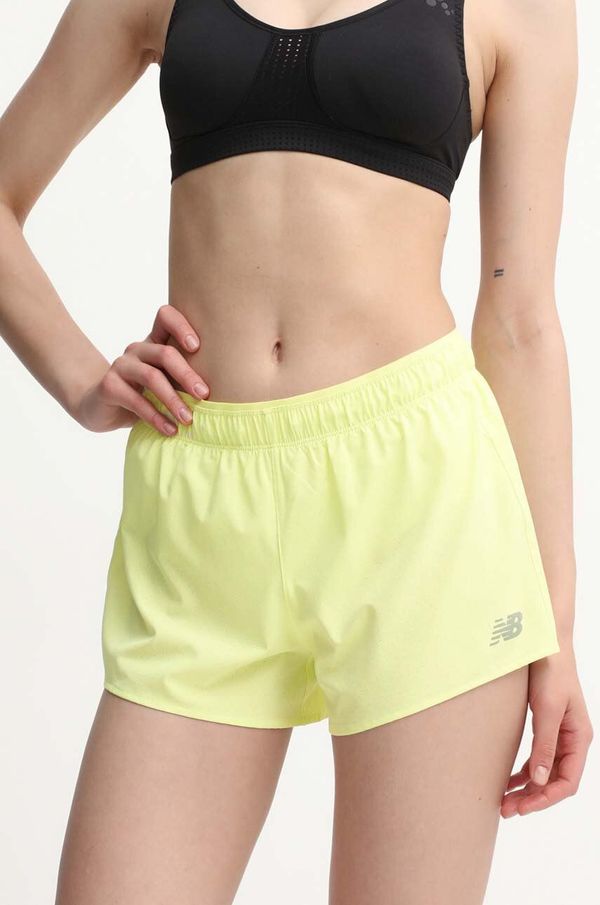 New Balance Kratke hlače za trčanje New Balance boja: zelena, bez uzorka, srednje visoki struk, WS41286LLT