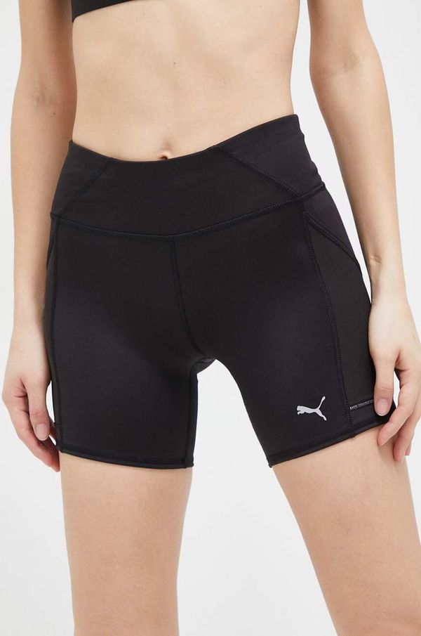 Puma Kratke hlače za trčanje Puma Favorite boja: crna, glatki materijal, visoki struk