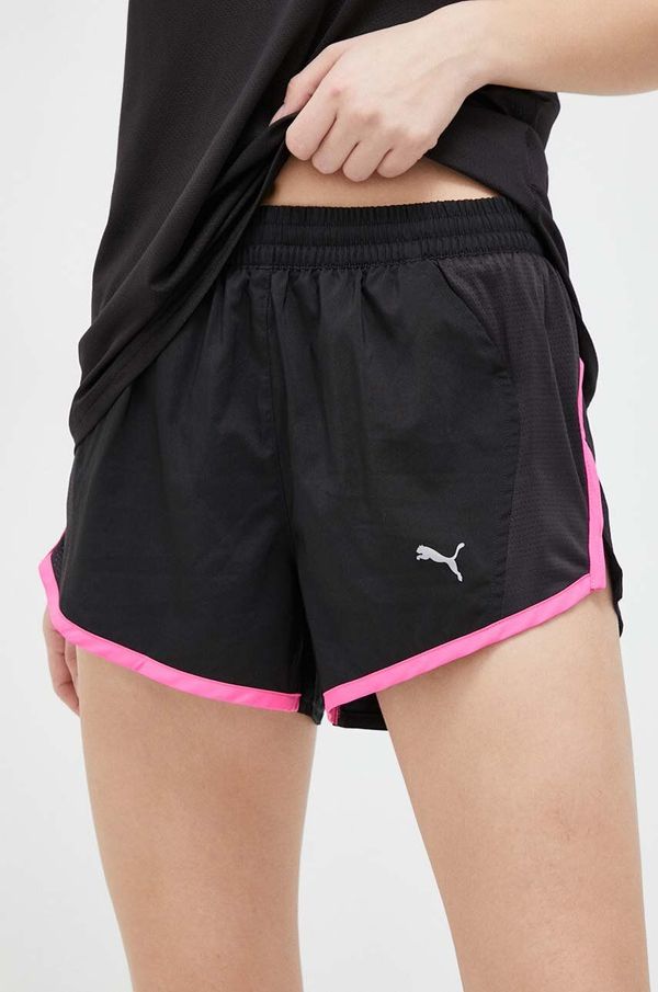 Puma Kratke hlače za trčanje Puma Favourite Velocity boja: crna, glatki materijal, srednje visoki struk