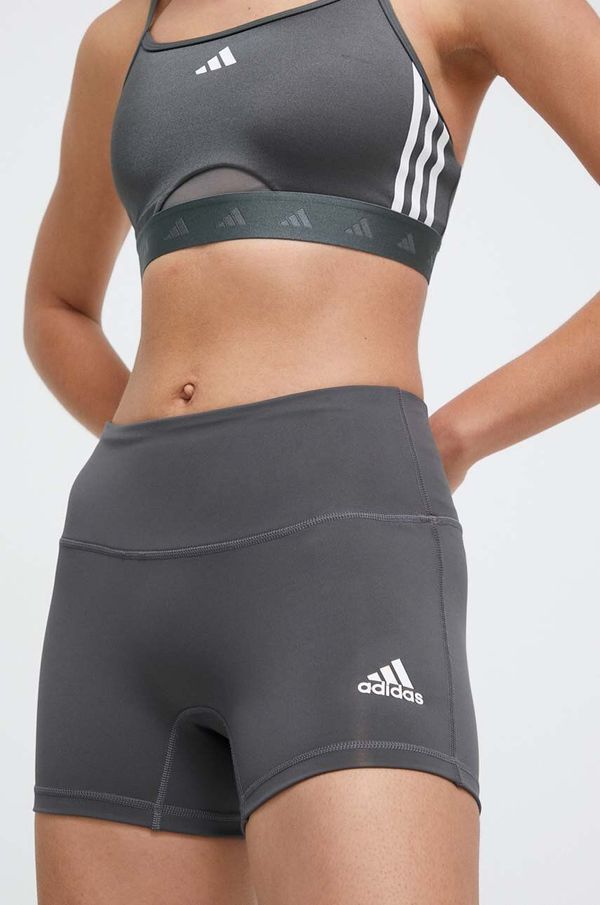 adidas Performance Kratke hlače za trening adidas Performance boja: siva, bez uzorka, srednje visoki struk