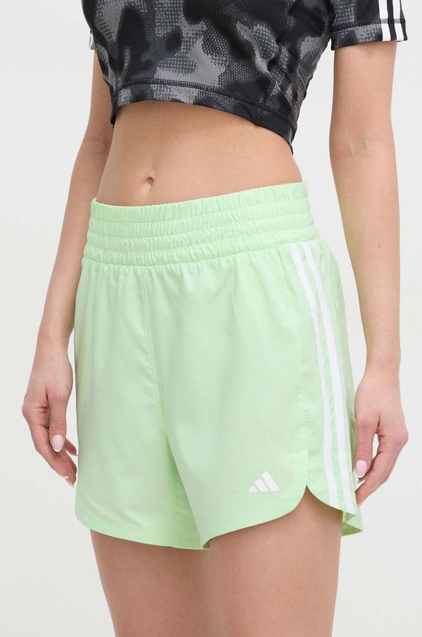 adidas Performance Kratke hlače za trening adidas Performance Pacer boja: zelena, s aplikacijom, visoki struk