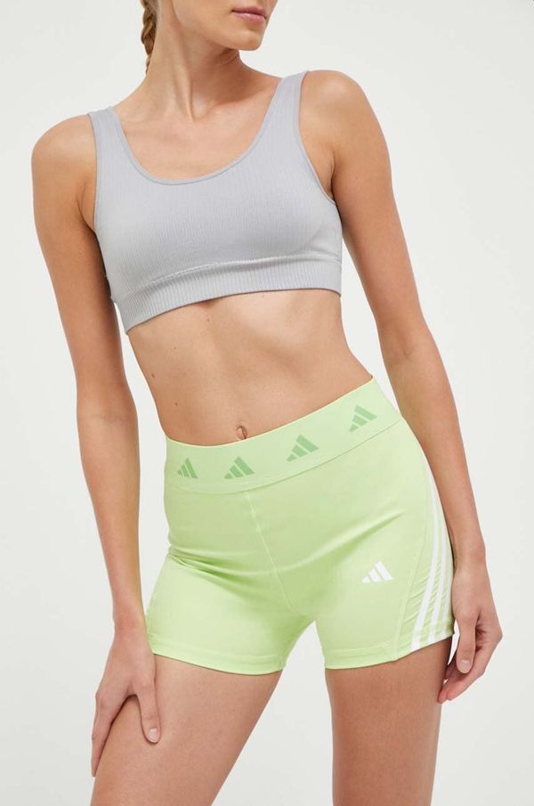 adidas Performance Kratke hlače za trening adidas Performance Techfit Hyperglam boja: zelena, s tiskom, srednje visoki struk