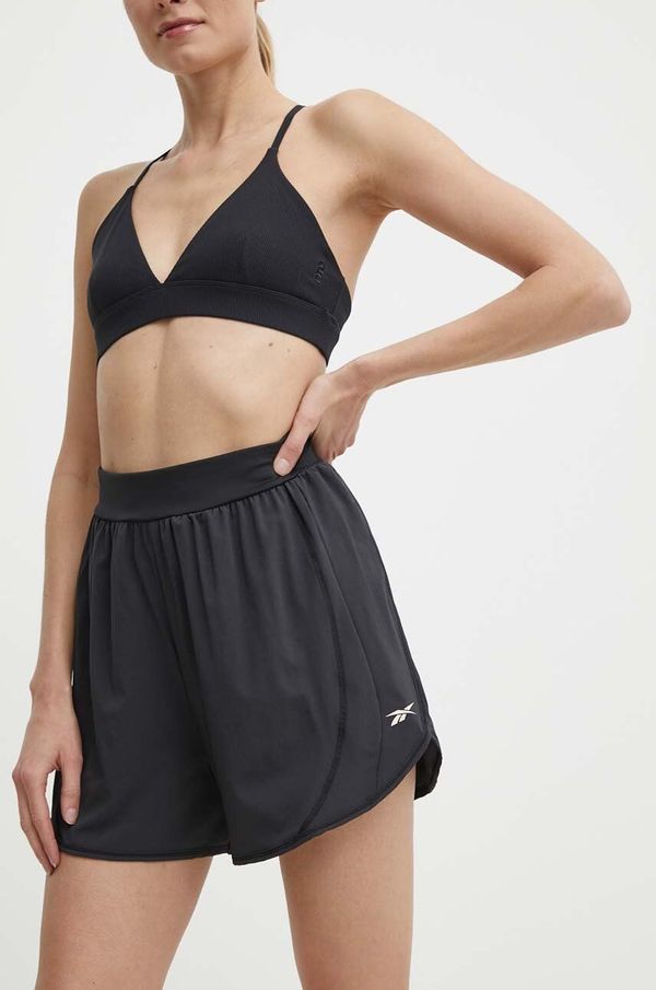 Reebok Kratke hlače za trening Reebok Lux boja: crna, bez uzorka, visoki struk, 100075360