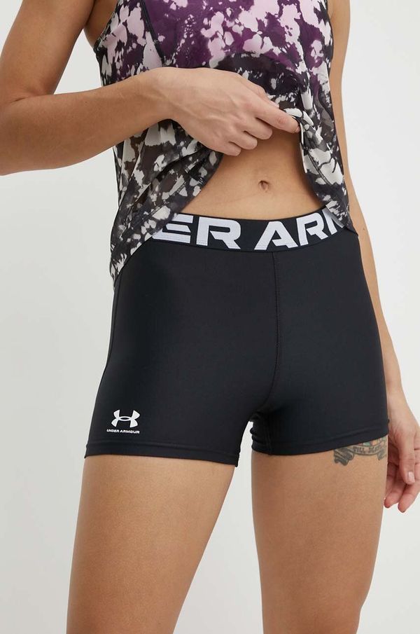 Under Armour Kratke hlače za trening Under Armour Authentics boja: crna, s tiskom, srednje visoki struk