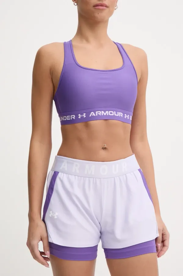 Under Armour Kratke hlače za trening Under Armour za žene, boja: ljubičasta, s tiskom, visoki struk