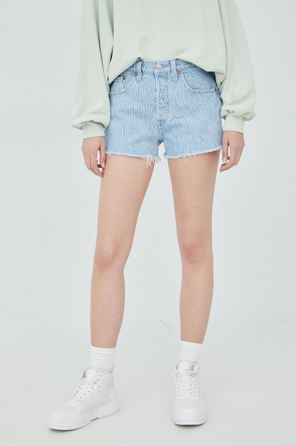 Levi's Kratke traper hlače Levi's 501 Original za žene, s uzorkom, visoki struk