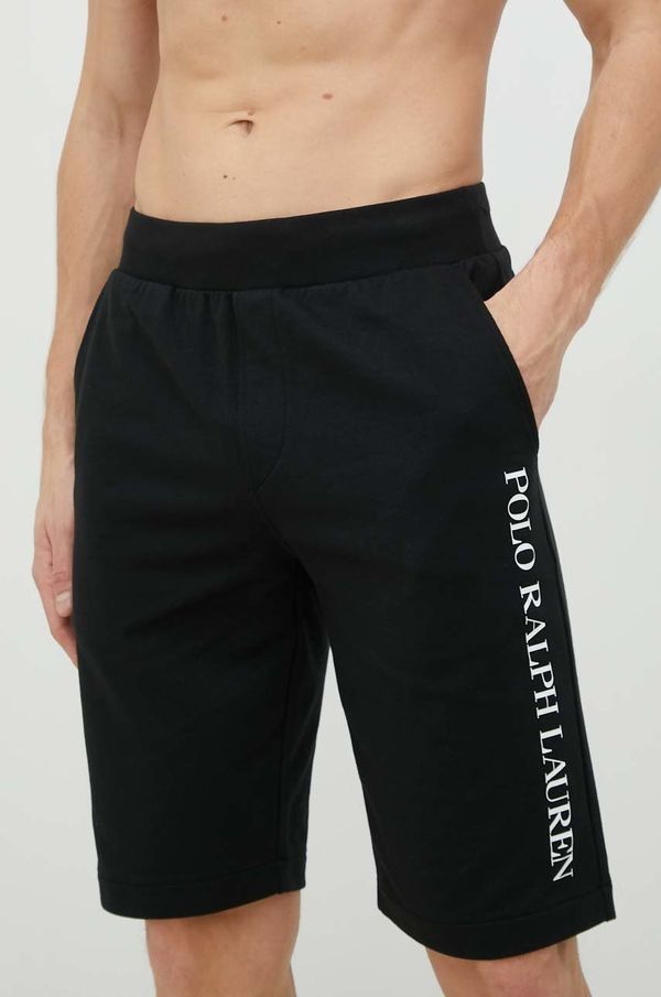 Polo Ralph Lauren Kratki doljnji dio pidžame Polo Ralph Lauren za muškarce, boja: crna, s tiskom