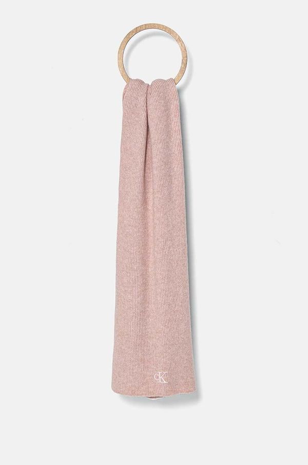 Calvin Klein Jeans Kratki šal s primjesom vune Calvin Klein Jeans boja: ružičasta, melanž, K60K612664
