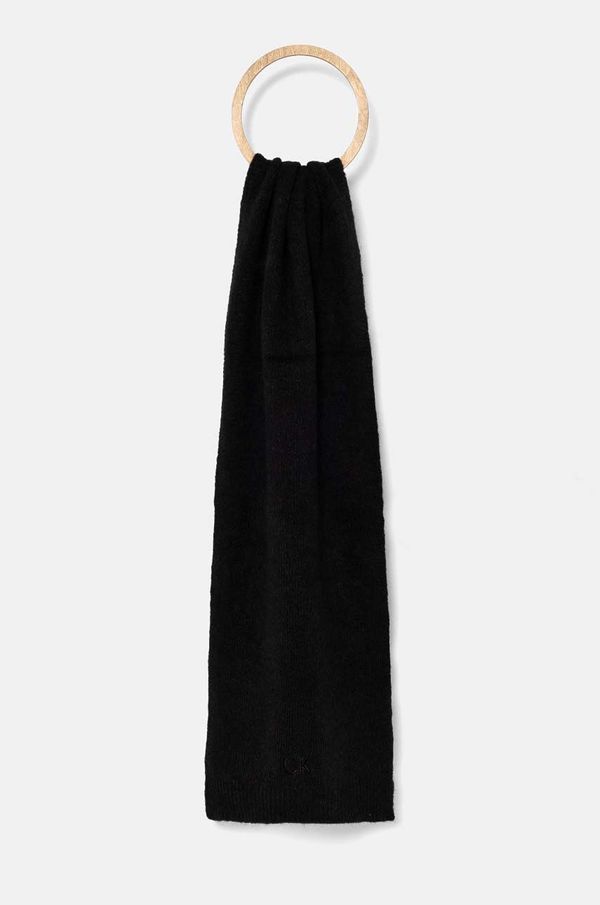 Calvin Klein Kratki vuneni šal Calvin Klein boja: crna, bez uzorka, K60K612610