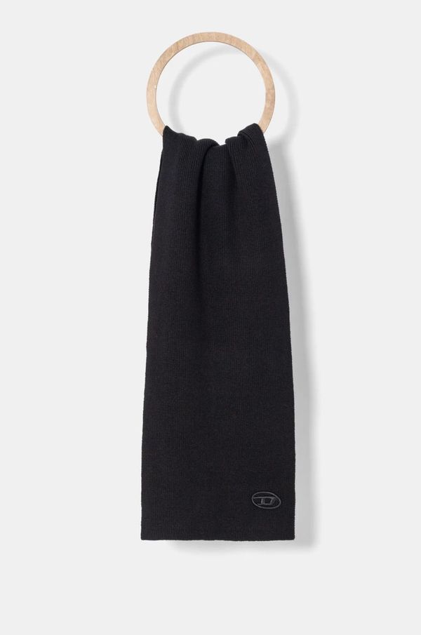 Diesel Kratki vuneni šal Diesel K-CODER SCARF boja: crna, bez uzorka, A05165.0DAOB