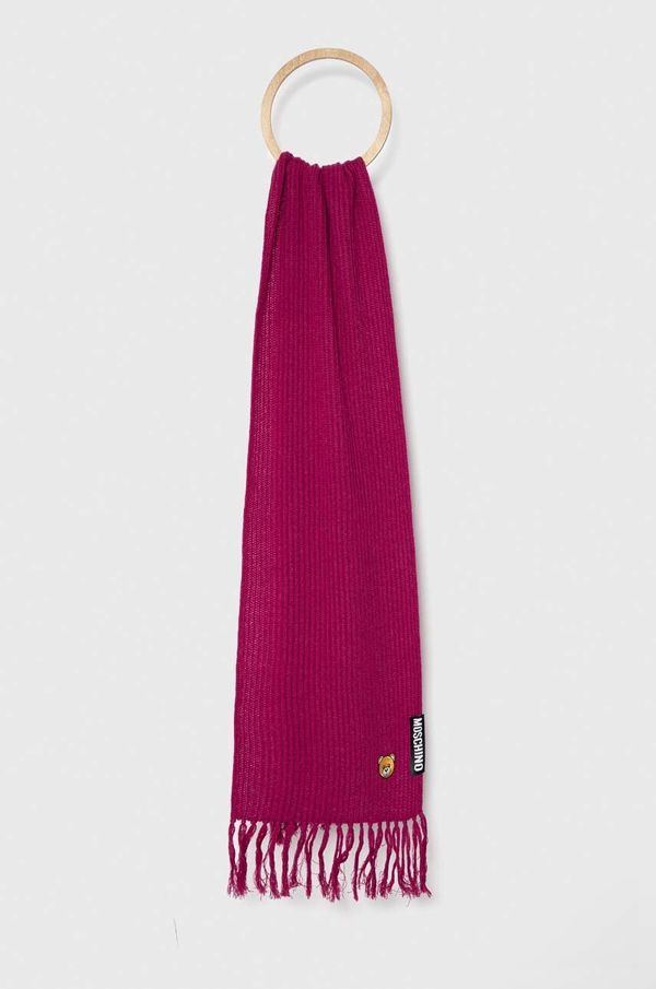 Moschino Kratki vuneni šal Moschino boja: ljubičasta, bez uzorka