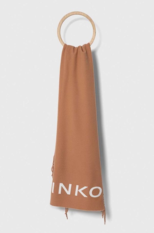 Pinko Kratki vuneni šal Pinko boja: smeđa, s tiskom