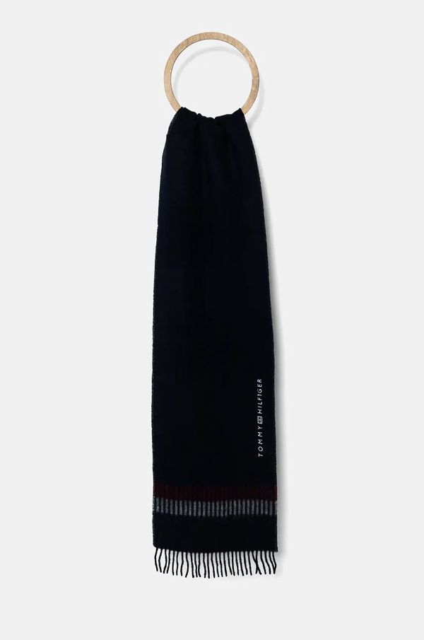 Tommy Hilfiger Kratki vuneni šal Tommy Hilfiger boja: tamno plava, s uzorkom, AM0AM12832