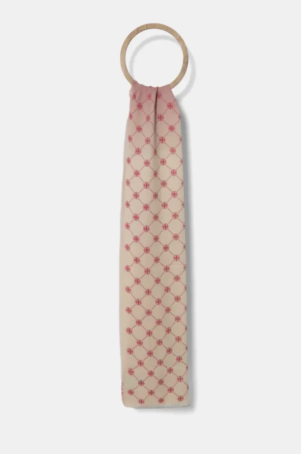 Tory Burch Kratki vuneni šal Tory Burch T Monogram Oblong boja: ružičasta, s uzorkom, 169645-650