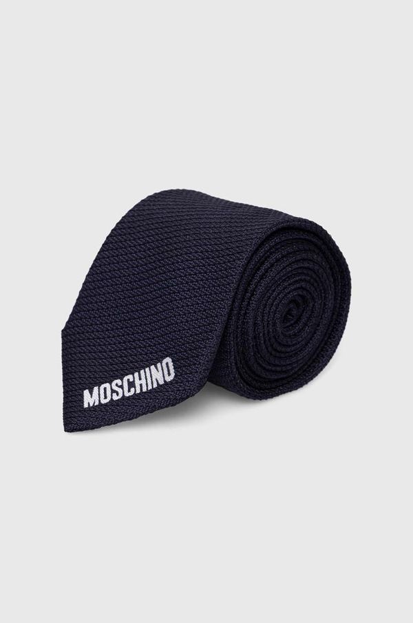 Moschino Kravata od svile Moschino boja: tamno plava