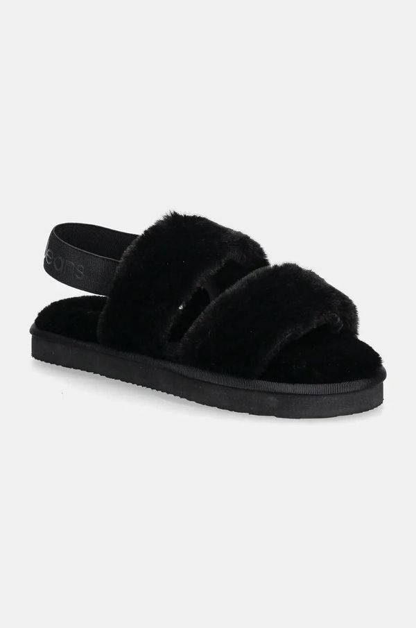 Calvin Klein Jeans Kućne papuče Calvin Klein Jeans HOME VELCRO IN FUR boja: crna, YW0YW01595