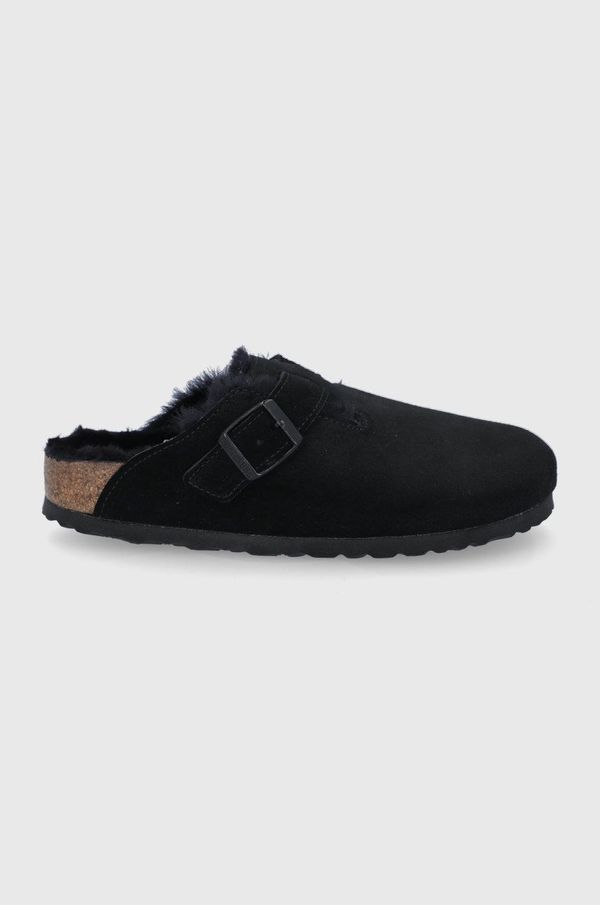 Birkenstock Kućne papuče od brušene kože Birkenstock Boston boja: crna