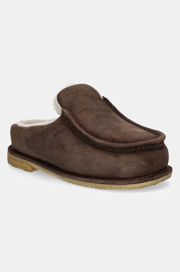 JW Anderson Kućne papuče od brušene kože JW Anderson Mule boja: smeđa, ANW43230A