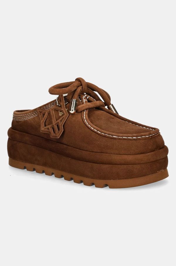 Naked Wolfe Kućne papuče od brušene kože Naked Wolfe Blizzard boja: smeđa, Blizzard Suede Shearling Tan