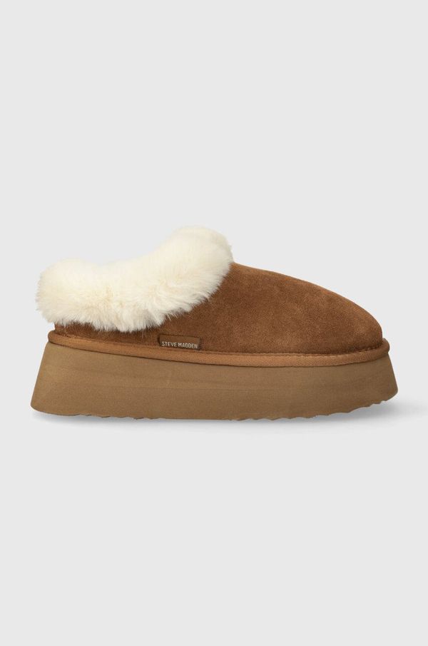 Steve Madden Kućne papuče od brušene kože Steve Madden Chaplin boja: smeđa, SM11002735
