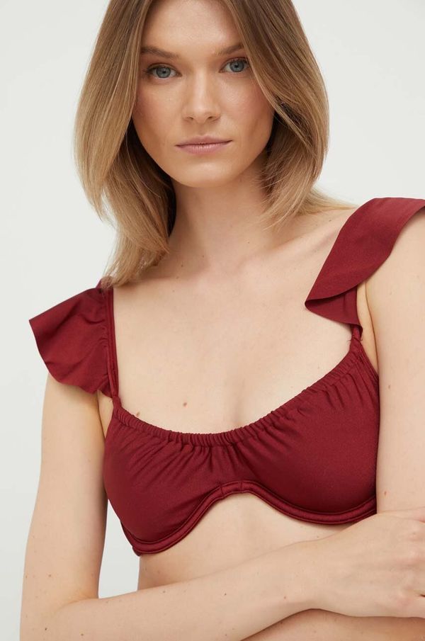 Abercrombie & Fitch Kupaći grudnjak Abercrombie & Fitch boja: bordo, mekane košarice