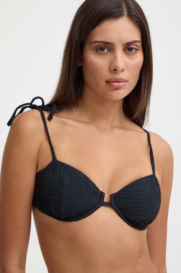 Abercrombie & Fitch Kupaći grudnjak Abercrombie & Fitch boja: crna, mekane košarice