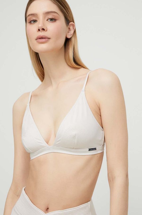 Calvin Klein Kupaći grudnjak Calvin Klein boja: bež, mekane košarice
