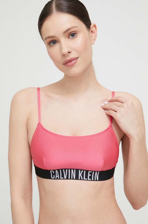 Calvin Klein Kupaći grudnjak Calvin Klein boja: ljubičasta, lagano učvršćene košarice