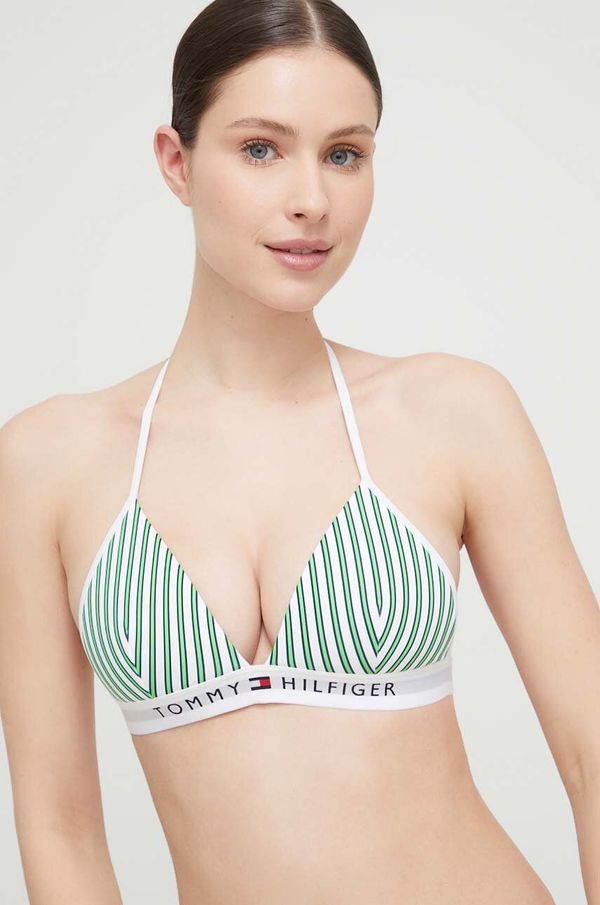 Tommy Hilfiger Kupaći grudnjak Tommy Hilfiger boja: zelena, čvrste košarice