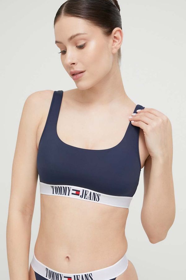 Tommy Jeans Kupaći grudnjak Tommy Jeans boja: tamno plava, mekane košarice