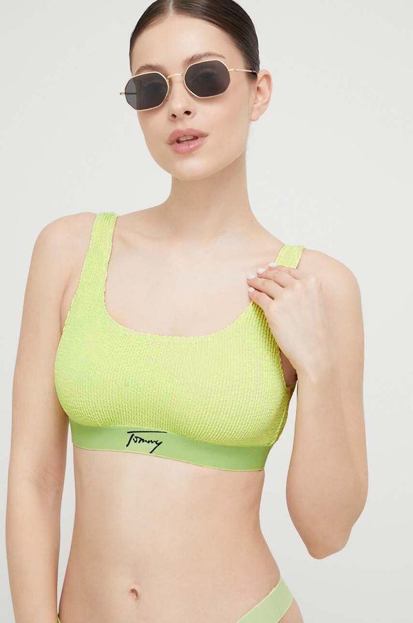 Tommy Jeans Kupaći grudnjak Tommy Jeans boja: zelena, mekane košarice