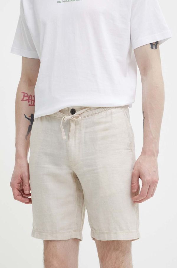 Superdry Lanene kratke hlače Superdry boja: bež