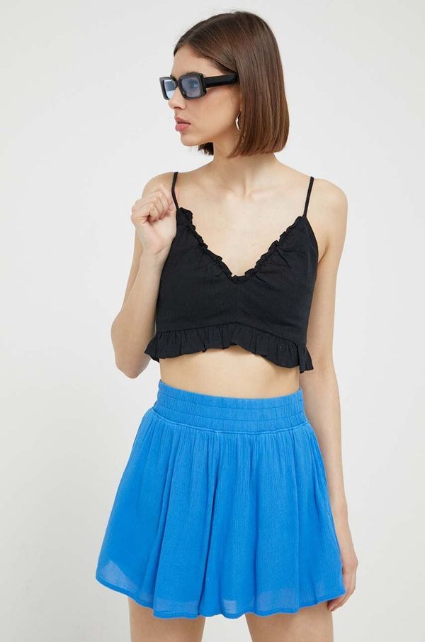Abercrombie & Fitch Laneni top Abercrombie & Fitch boja: crna