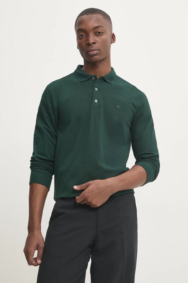 Abercrombie & Fitch Majica dugih rukava Abercrombie & Fitch za muškarce, boja: zelena, bez uzorka, KI124-4549
