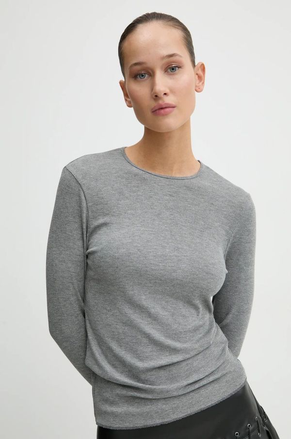 Abercrombie & Fitch Majica dugih rukava Abercrombie & Fitch za žene, boja: siva, KI139-4633