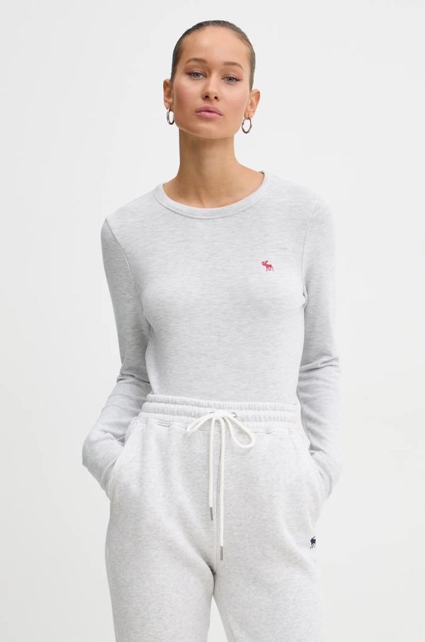 Abercrombie & Fitch Majica dugih rukava Abercrombie & Fitch za žene, boja: siva, KI139-4833
