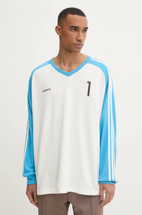 adidas Originals Majica dugih rukava adidas Originals JERSEY za muškarce, boja: bež, s uzorkom, JC8374