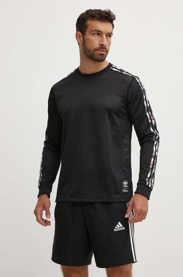 adidas Originals Majica dugih rukava adidas Originals Pride za muškarce, boja: crna, s uzorkom, IZ4893