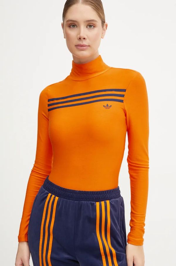 adidas Originals Majica dugih rukava adidas Originals za žene, boja: narančasta, s poludolčevitom, JN8313