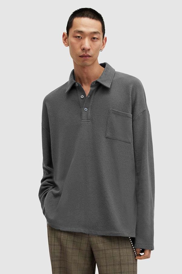 AllSaints Majica dugih rukava AllSaints ERIS za muškarce, boja: siva, bez uzorka