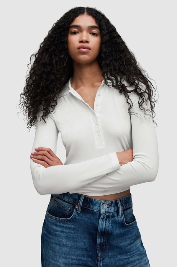 AllSaints Majica dugih rukava AllSaints HALLIE za žene, boja: bijela