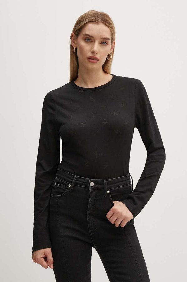 Calvin Klein Jeans Majica dugih rukava Calvin Klein Jeans za žene, boja: crna, J20J223628