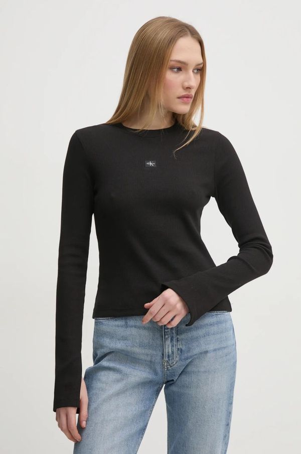 Calvin Klein Jeans Majica dugih rukava Calvin Klein Jeans za žene, boja: crna, J20J224760