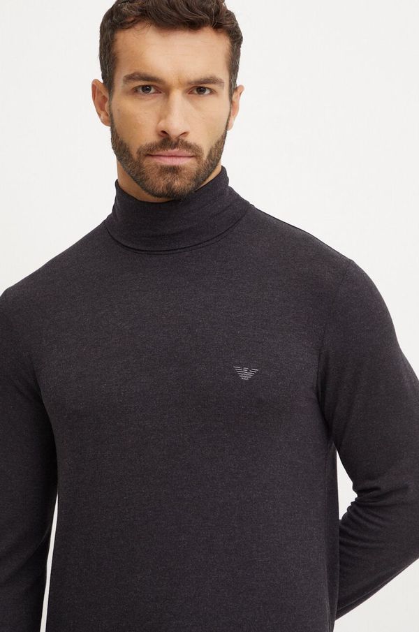 Emporio Armani Underwear Majica dugih rukava Emporio Armani Underwear za muškarce, boja: siva, bez uzorka, 112066 4F584