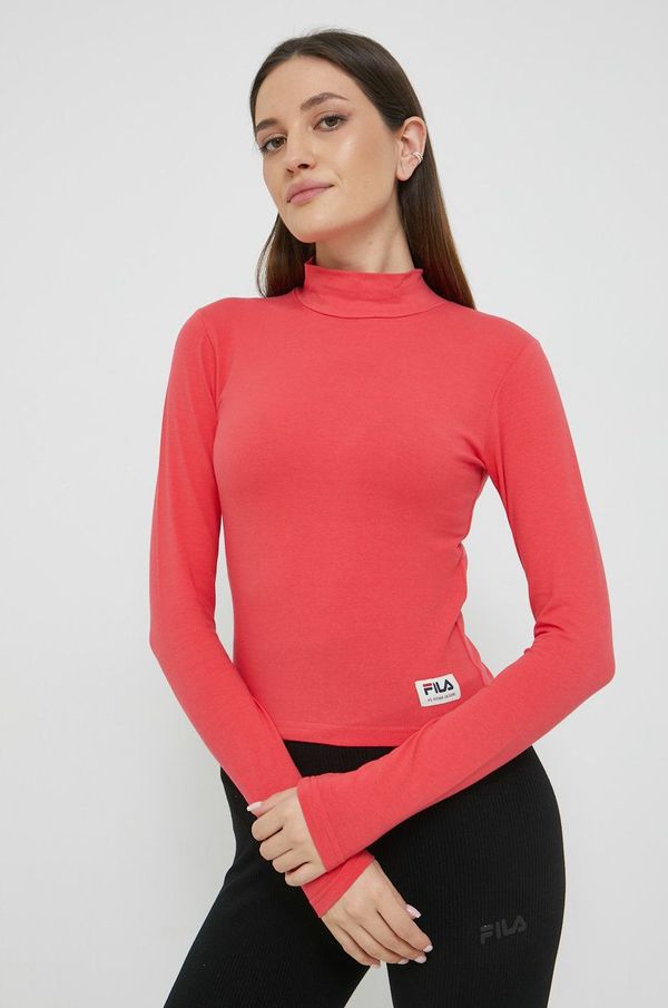 Fila Majica dugih rukava Fila za žene, boja: narančasta, s poludolčevitom