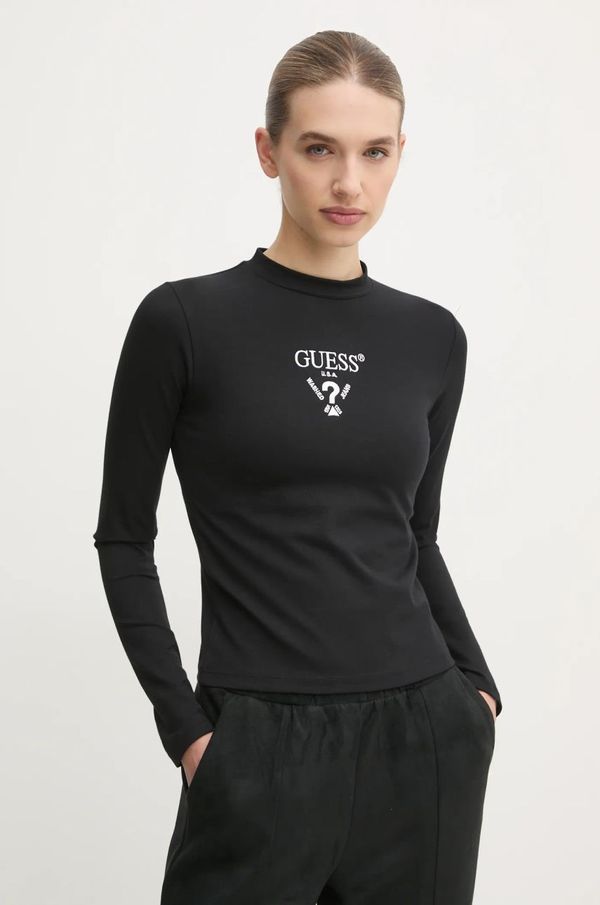 Guess Majica dugih rukava Guess COLETTE za žene, boja: crna, V4YI23 KCDH1