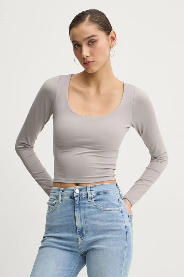 Hollister Co. Majica dugih rukava Hollister Co. za žene, boja: siva, KI339-3628